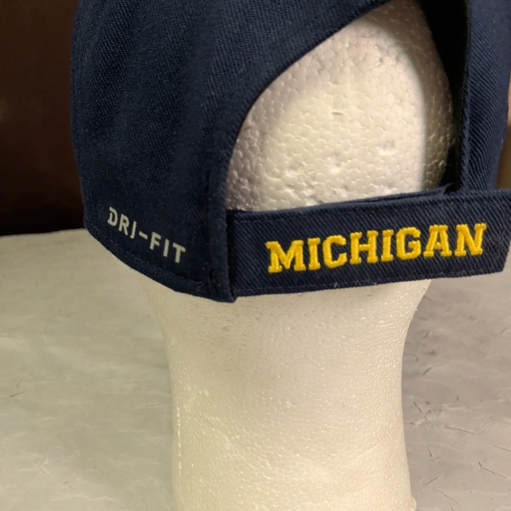 Michigan Wolverines Nike Jordan Hat Jumpman Blue Embroidered Logo Strapback